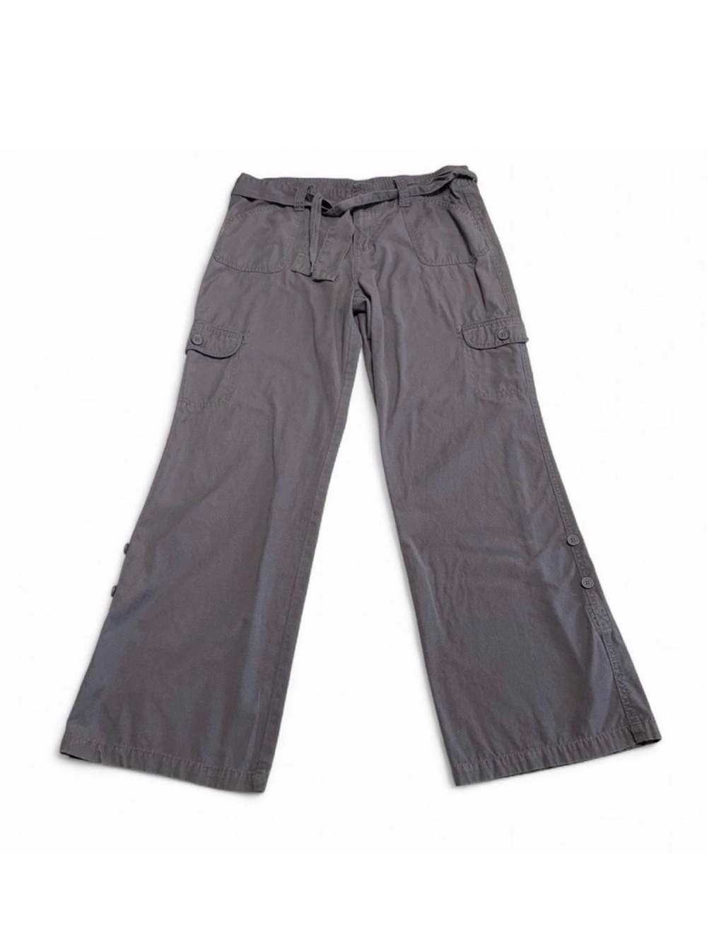 Vintage Y2K Faded Glory Cargo Pants Women’s 10 Utility Summer Spring Casual Gray
